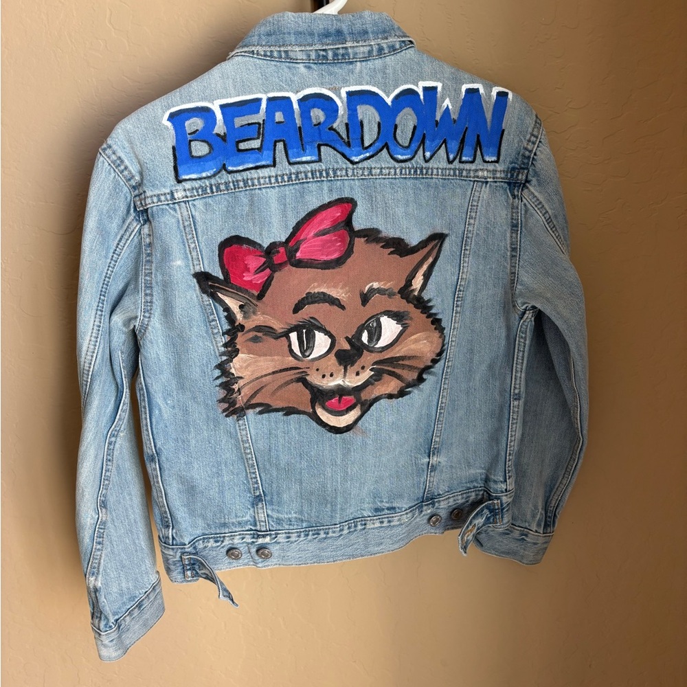 Hand Painted UofA Wildcats denim jacket